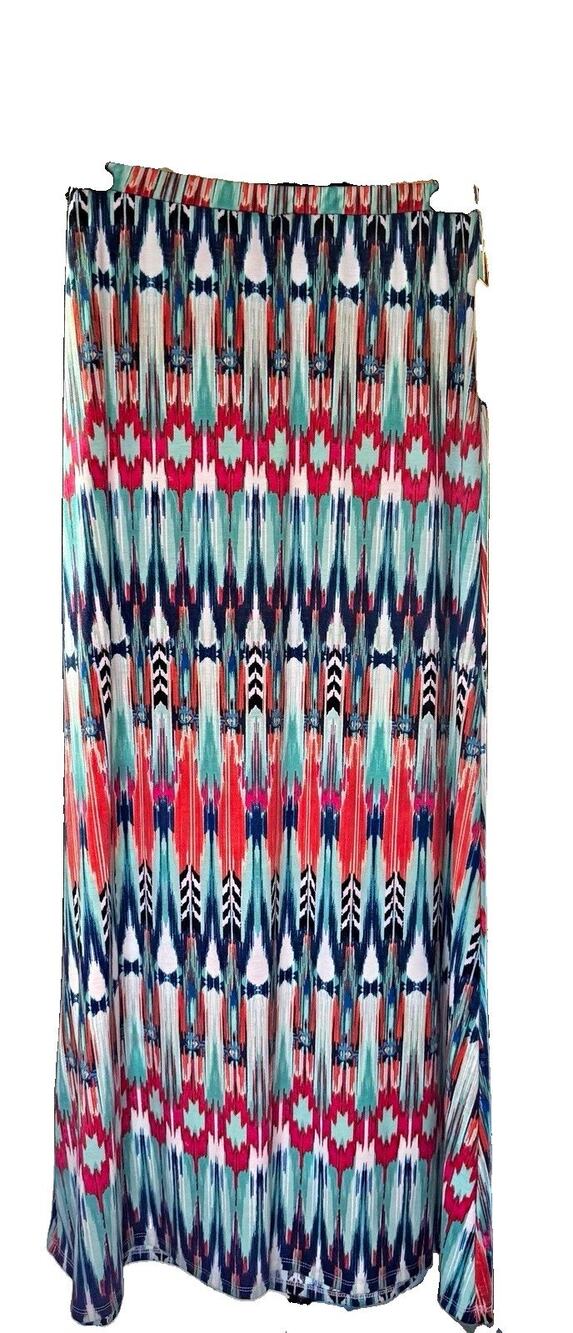 NWT Lilly Star Women’s Multicolor Pull-On Maxi Long Skirt Regular Size L